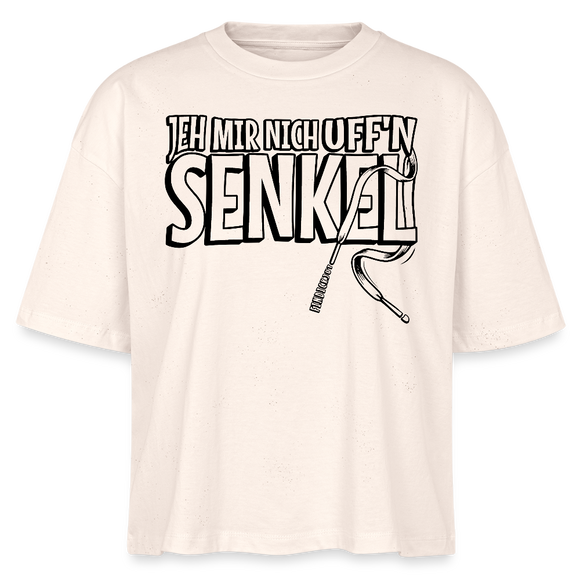 JEH MIR NICH UFFN SENKEL-Frauen Boxy Bio-T-Shirt II - Weißgrau