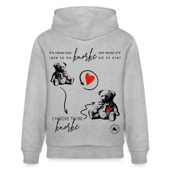 BERLINER KNORKE-Unisex Bio-Hoodie - Grau meliert