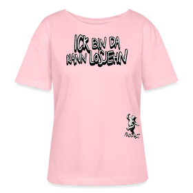 ICK BIN DA-Rundhals Frauen Bio-T-Shirt - Hellrosa