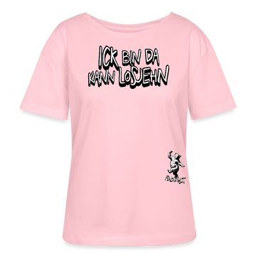 ICK BIN DA-Rundhals Frauen Bio-T-Shirt - Hellrosa