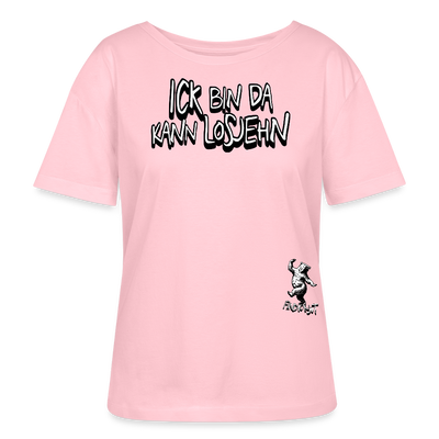 ICK BIN DA-Rundhals Frauen Bio-T-Shirt - Hellrosa