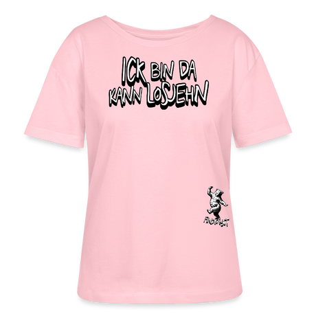 ICK BIN DA-Rundhals Frauen Bio-T-Shirt - Hellrosa