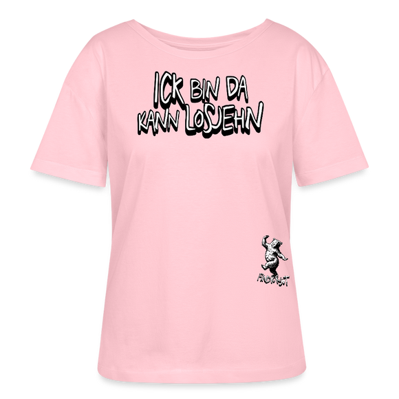 ICK BIN DA-Rundhals Frauen Bio-T-Shirt - Hellrosa