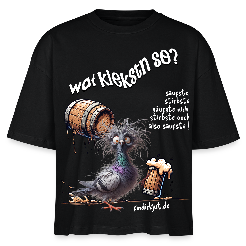 WAT KIEKSTN SO?-Frauen Boxy Bio-T-Shirt II - Schwarz