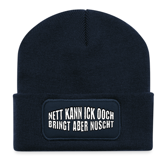 Berliner Spruch-NETT KANN ICK OOCH-Beanie - French Navy