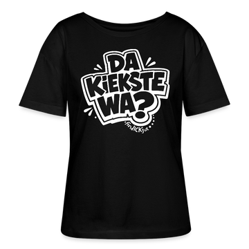 DA KIEKSTE WA?-Rundhals Frauen Bio-T-Shirt mit Berliner Schnauze - Schwarz