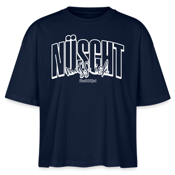 Berlin Shirt mit Schnauze 2025-NÜSCHT-Frauen Boxy Bio-T-Shirt - Navy