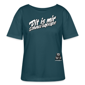 DIT IS MIR SCHNURZPIEPE-Rundhals Frauen Bio-T-Shirt - Dunkles Petrol