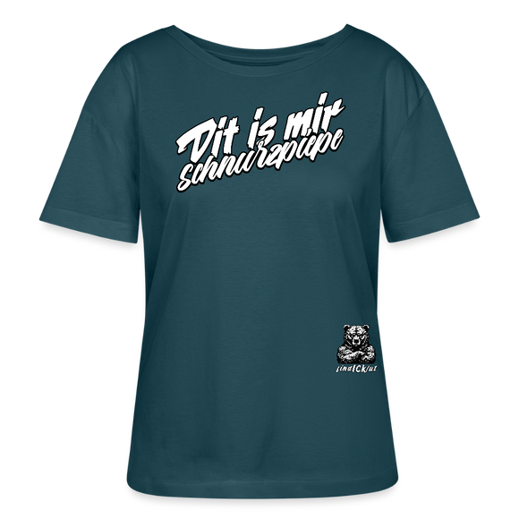 DIT IS MIR SCHNURZPIEPE-Rundhals Frauen Bio-T-Shirt - Dunkles Petrol