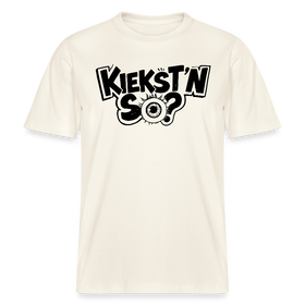 Berlin Shirt mit Berliner Schnauze-KIEKSTN SO?- RELAXED FIT Unisex Bio T-Shirt - Naturweiß 