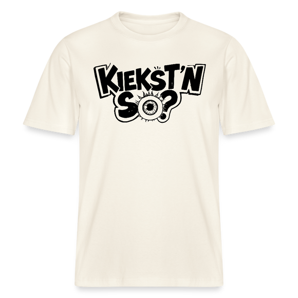 Berlin Shirt mit Berliner Schnauze-KIEKSTN SO?- RELAXED FIT Unisex Bio T-Shirt - Naturweiß 