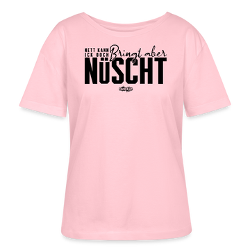 NETT KANN ICK OOCH-Rundhals Frauen Bio-T-Shirt - Hellrosa