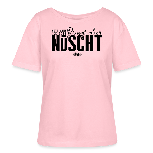 NETT KANN ICK OOCH-Rundhals Frauen Bio-T-Shirt - Hellrosa