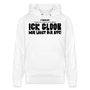 ICK GLOOB, MIR LAUST DER AFFE-Unisex Bio-Hoodie - Weiß