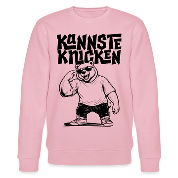 Berliner Spruch-KANNNSTE KNICKEN-Unisex Bio-Sweatshirt mit Berliner Bär - Hellrosa