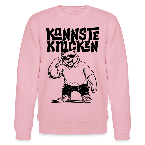 Berliner Spruch-KANNNSTE KNICKEN-Unisex Bio-Sweatshirt mit Berliner Bär - Hellrosa