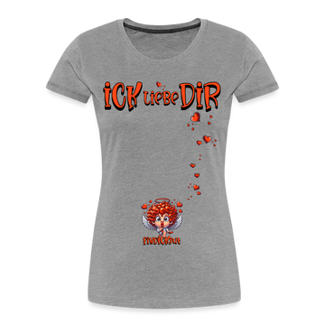 ICK LIEBE DIR-Frauen Premium Bio T-Shirt - Grau meliert