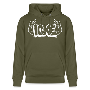 ICKE-Unisex Bio-Hoodie mit Berliner Schnauze - Khaki Grün