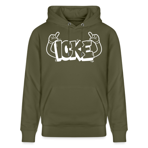 ICKE-Unisex Bio-Hoodie mit Berliner Schnauze - Khaki Grün