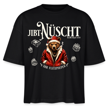 JIBT NÜSCHT IHR FLITZPIEPEN-Frauen Boxy Bio-T-Shirt-Berliner Bär Weihnachten - Schwarz