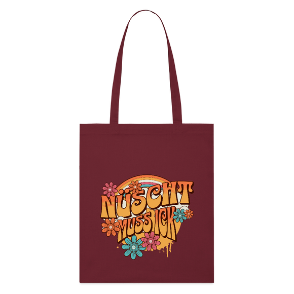 BERLINER RETRO-NÜSCHT MUSS ICK-Bio-Stoffbeutel - Burgunderrot