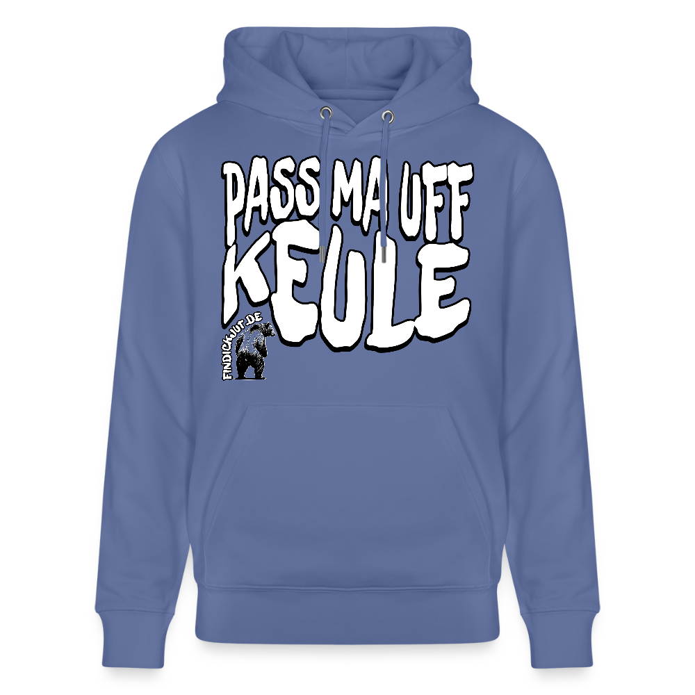 PASS MA UFF KEULE-Unisex Bio-Hoodie II - Blau