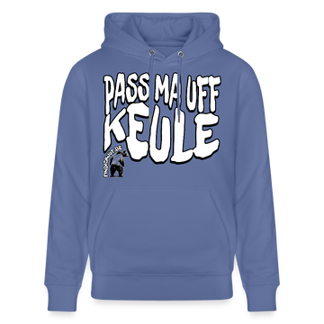 PASS MA UFF KEULE-Unisex Bio-Hoodie II - Blau