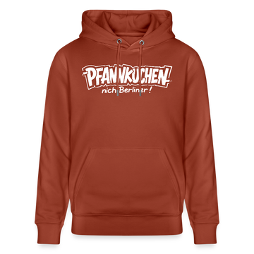 Berliner Spruch-PFANNKUCHEN NICH BERLINER-Unisex Bio-Hoodie - Terrakotta