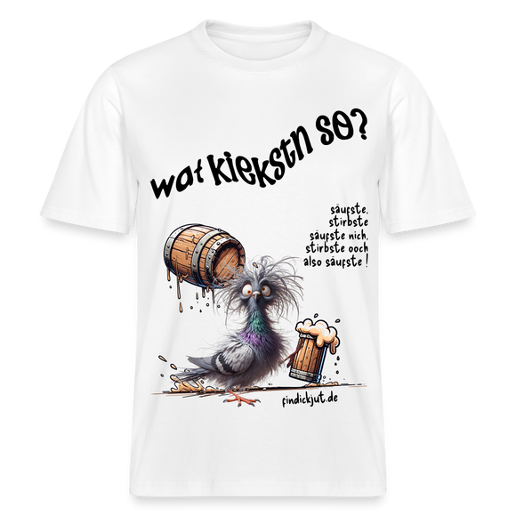 WAT KIEKSTN SO? - Relaxed Fit Unisex Bio-T-Shirt - Weiß