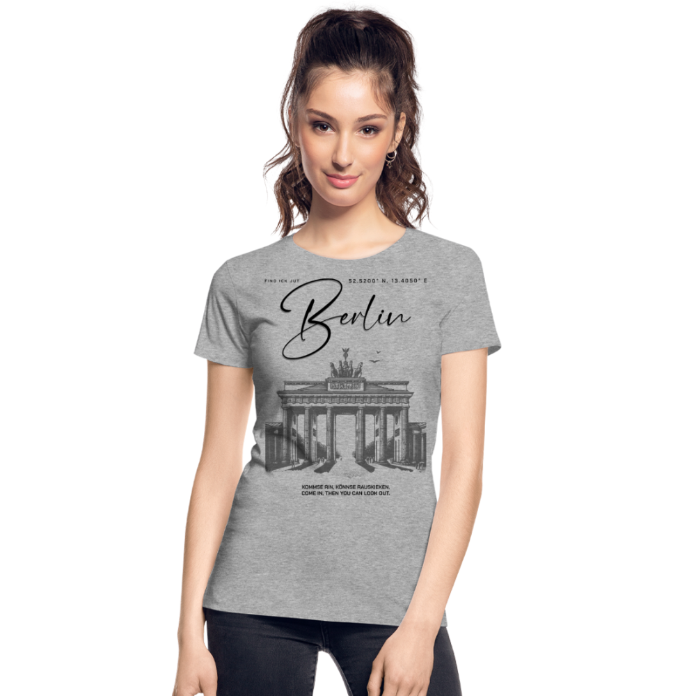 BERLIN-Frauen Premium Bio T-Shirt - Grau meliert