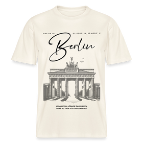 BERLIN Souvenir-Relaxed Fit Unisex Bio-T-Shirt - Naturweiß 