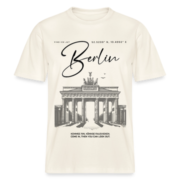BERLIN Souvenir-Relaxed Fit Unisex Bio-T-Shirt - Naturweiß 