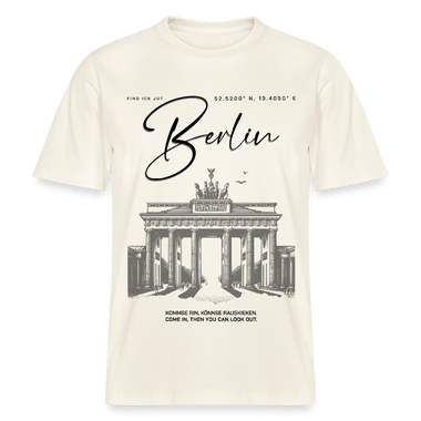 BERLIN Souvenir-Relaxed Fit Unisex Bio-T-Shirt - Naturweiß 