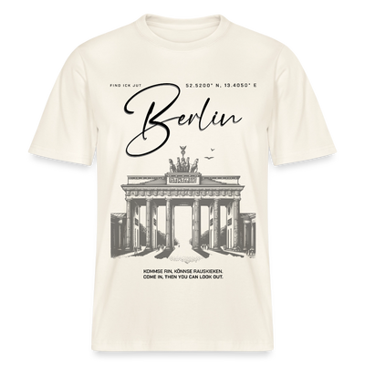 BERLIN Souvenir-Relaxed Fit Unisex Bio-T-Shirt - Naturweiß 