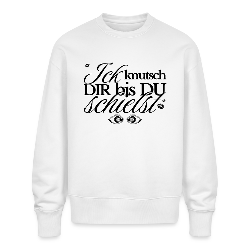 ICK KNUTSCH DIR - Unisex Oversize Bio Pullover - Weiß