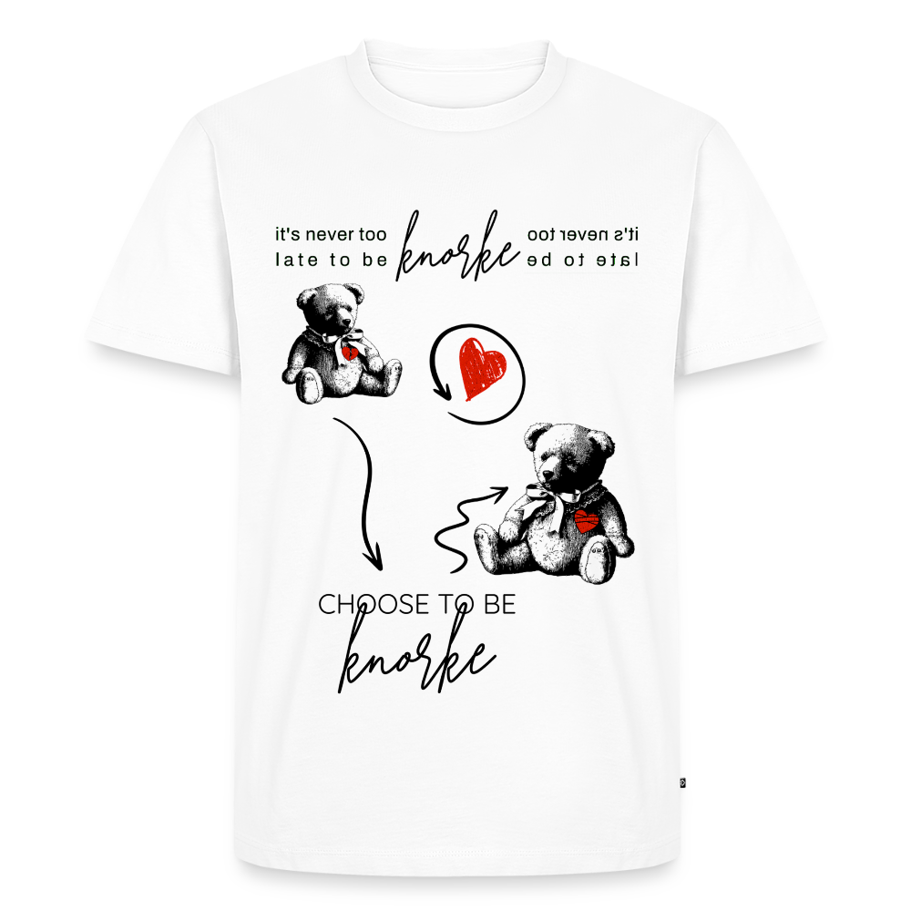 BERLINER KNORKE-Männer Premium BIO T-Shirt - Weiß