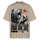 Berlin Souvenir-FIND ICK JUT-Oversized Unisex Bio T-Shirt - Steingrau