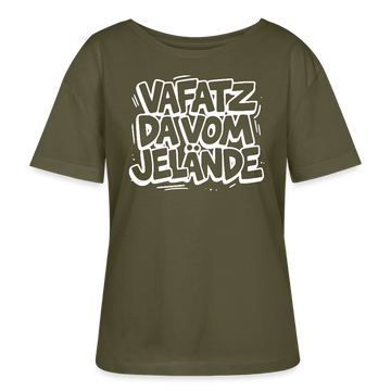 VAFATZ DA VOM JELÄNDE-Rundhals Frauen Bio-T-Shirt - Khaki
