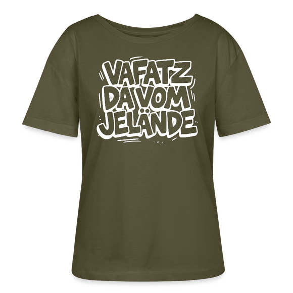 VAFATZ DA VOM JELÄNDE-Rundhals Frauen Bio-T-Shirt - Khaki