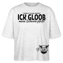 ICK GLOOB MEEN SCHWEIN PFEIFT-Frauen Boxy Bio-T-Shirt - Weiß meliert