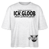 ICK GLOOB MEEN SCHWEIN PFEIFT-Frauen Boxy Bio-T-Shirt - Weiß meliert