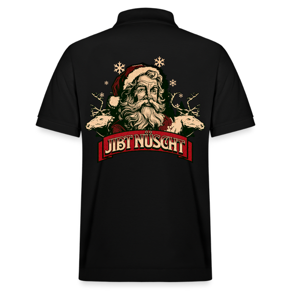 JIBT NÜSCHT zu Weihnachten-Unisex Bio-Poloshirt backprint - Schwarz
