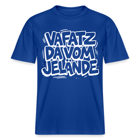 Berliner Spruch-VAFATZ DA VOM JELÄNDE- RELAXED FIT Unisex Bio T-Shirt - Dunkelblau
