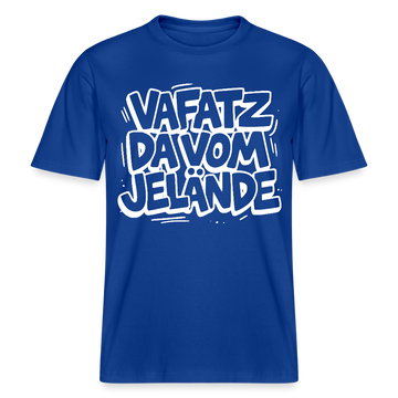 Berliner Spruch-VAFATZ DA VOM JELÄNDE- RELAXED FIT Unisex Bio T-Shirt - Dunkelblau