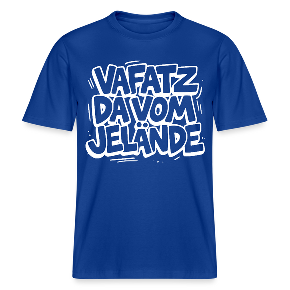 Berliner Spruch-VAFATZ DA VOM JELÄNDE- RELAXED FIT Unisex Bio T-Shirt - Dunkelblau