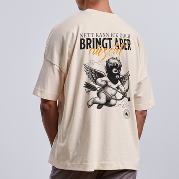 NETT KANN ICK-Unisex Oversize Bio-T-Shirt - Naturweiß