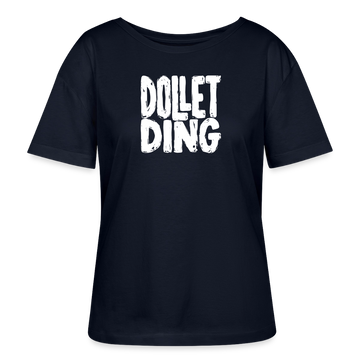 DOLLET DING-Rundhals Frauen Bio-T-Shirt - Navy