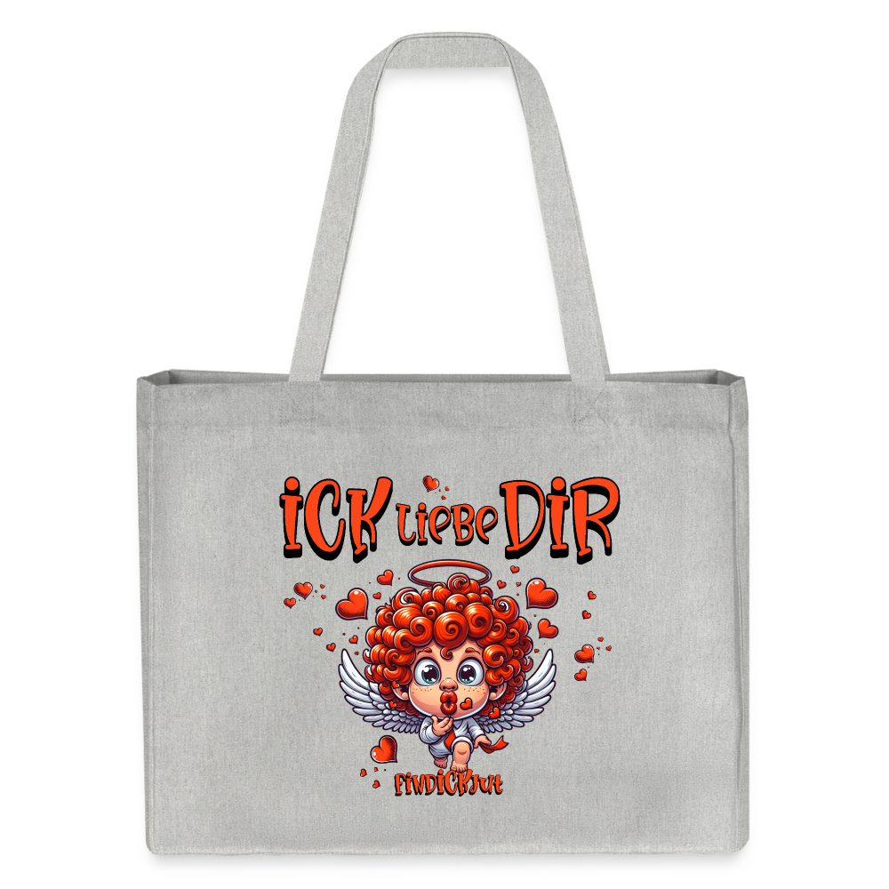 ICK LIEBE DIR-recycelter Shopping Bag - Grau meliert