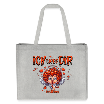 ICK LIEBE DIR-recycelter Shopping Bag - Grau meliert