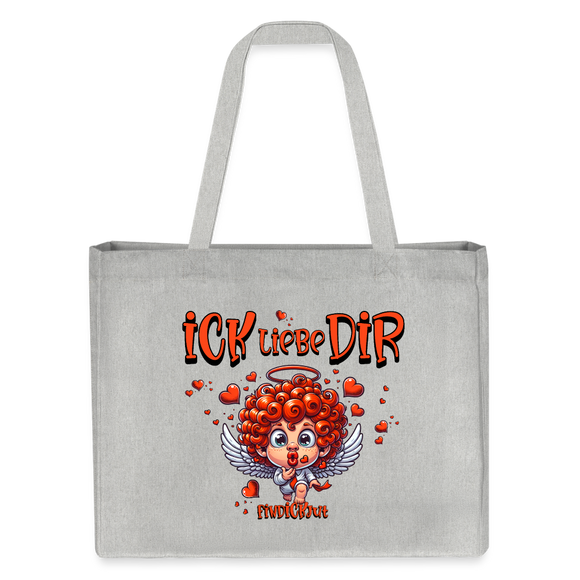 ICK LIEBE DIR-recycelter Shopping Bag - Grau meliert